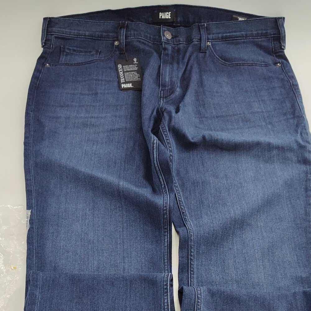 Paige Men's federal Transcend Slim Straight Jeans Size 40 Blue         P#454@CMK